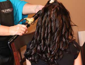 Picture of Jenny styling hair